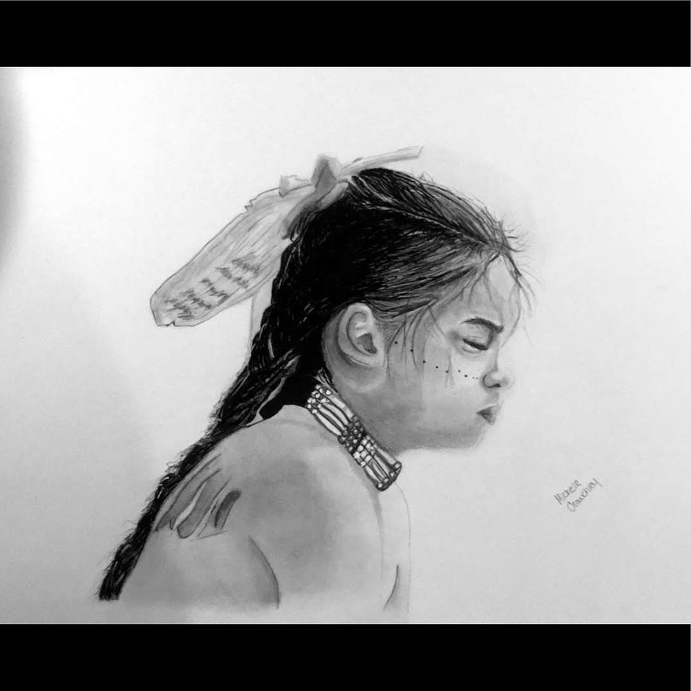 Native AmericanBoy Drawing (Art)(Painting)(Poster)